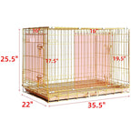 24-42" Collapsible Copper Gold Dog Crate GLD24/30/36/42