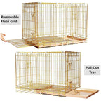 24-42" Collapsible Copper Gold Dog Crate GLD24/30/36/42