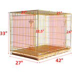 24-42" Collapsible Copper Gold Dog Crate GLD24/30/36/42