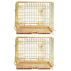 24-42" Collapsible Copper Gold Dog Crate GLD24/30/36/42