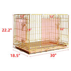 24-42" Collapsible Copper Gold Dog Crate GLD24/30/36/42