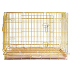 24-42" Collapsible Copper Gold Dog Crate GLD24/30/36/42