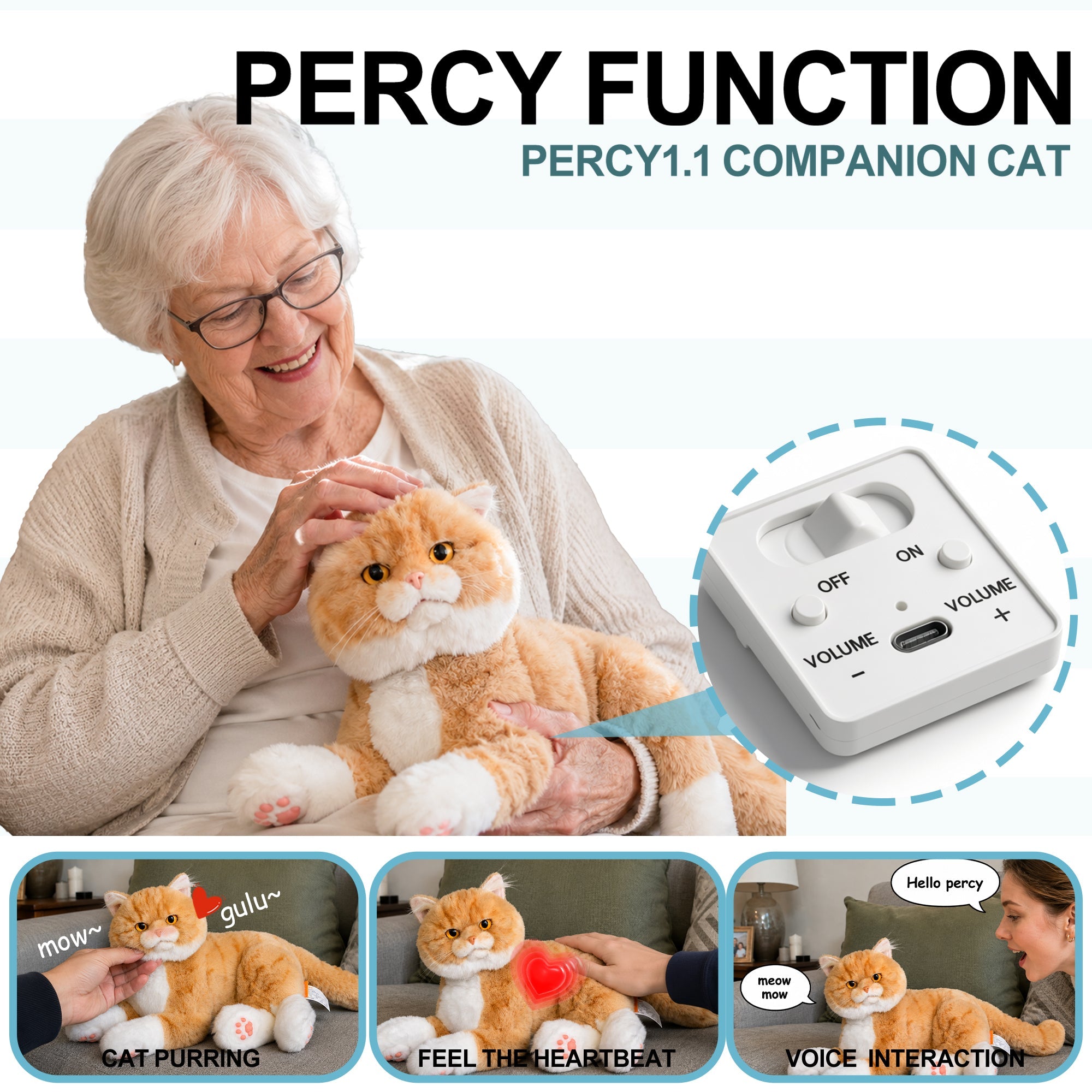Percy Essential - Interactive Emotional Support Pet Weighted