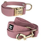 Boop Town Matching Dog Collar and Leash Set - Soft Cotton & Heavy Duty Nylon Core - Quick Release Metal Buckle - Aesthetic Adjustable Pet Accessories - Reduces Hair Matting - XS Small Medium Large XL Dogs