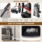 4-in-1 Double Pet Stroller with Detachable Carrier and Travel Carriage