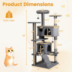 52 Inch Tall Cat Tree Tower for Indoor Cats
