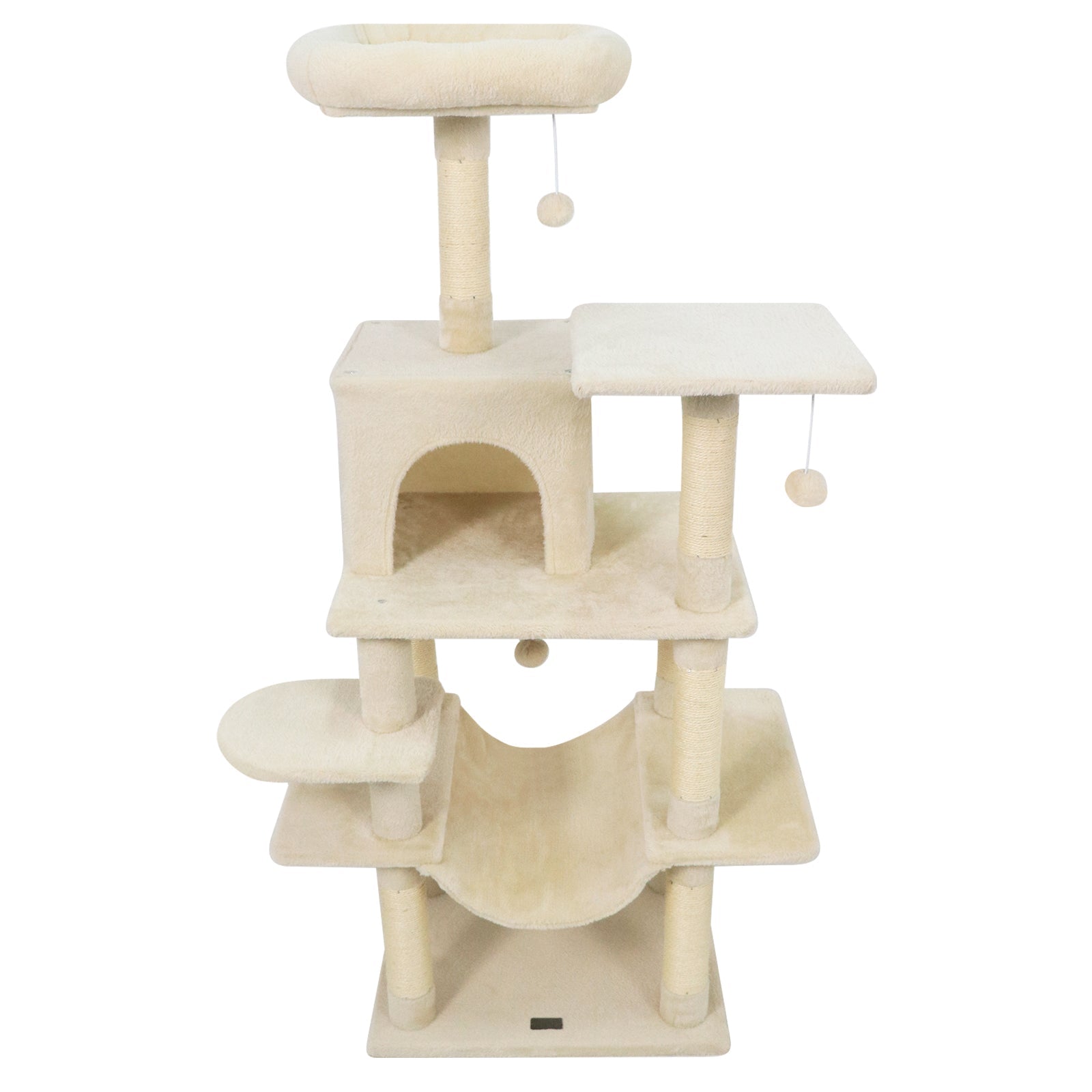 58" Multi-Level Cat Tree Soft Plush Cat Tower with Padded Top Perch