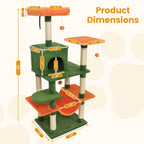 58" Multi-Level Cat Tree Soft Plush Cat Tower with Padded Top Perch