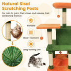 58" Multi-Level Cat Tree Soft Plush Cat Tower with Padded Top Perch