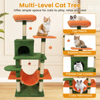 58" Multi-Level Cat Tree Soft Plush Cat Tower with Padded Top Perch