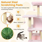 58" Multi-Level Cat Tree Soft Plush Cat Tower with Padded Top Perch