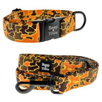 Boop Town Matching Dog Collar and Leash Set - Soft Cotton & Heavy Duty Nylon Core - Quick Release Metal Buckle - Aesthetic Adjustable Pet Accessories - Reduces Hair Matting - XS Small Medium Large XL Dogs