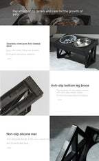 Pet Adjustable Elevated Stainless Steel Vertical Anti-choke Slow Food Dog Bowl