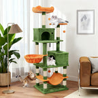 66 Inch Tall Cat Tree Multi-Level Cat Tower with 2 Condos Sisal Scratching Posts