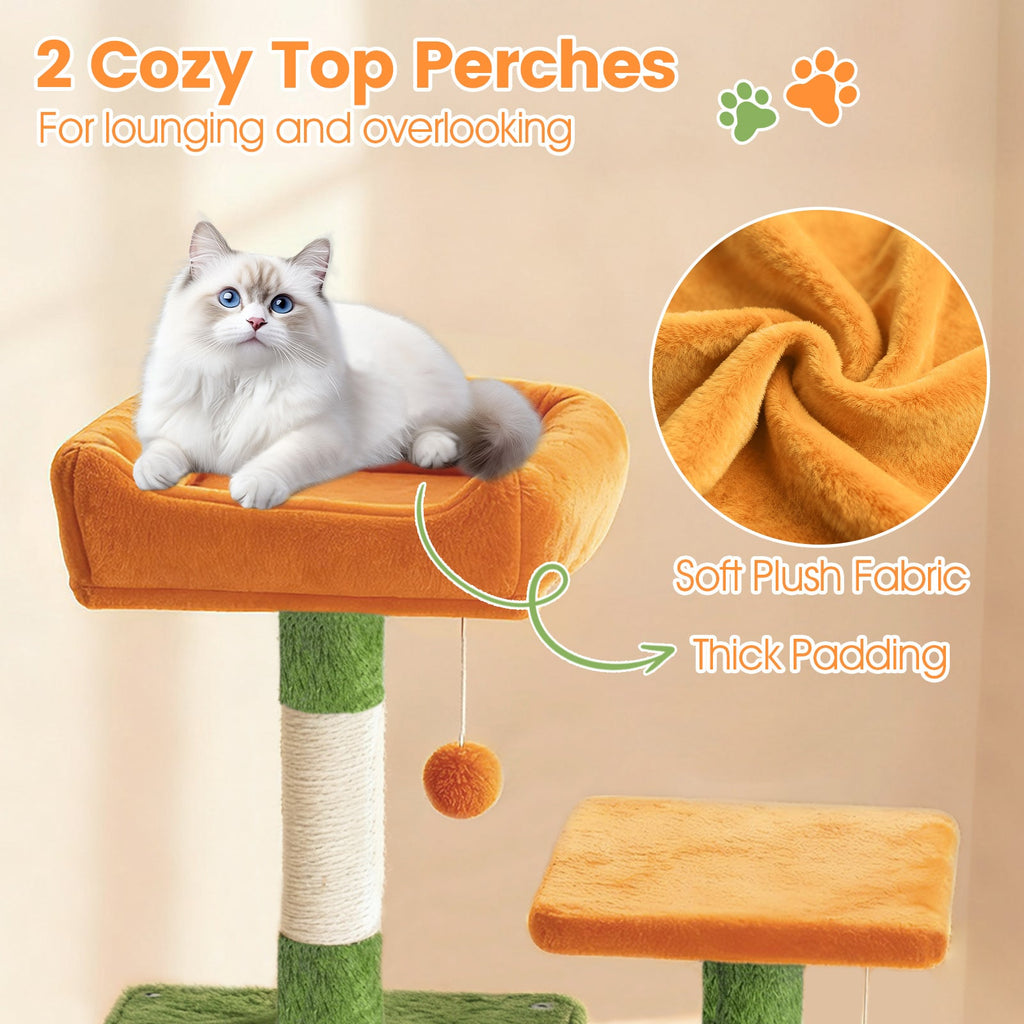 66 Inch Tall Cat Tree Multi-Level Cat Tower with 2 Condos Sisal Scratching Posts