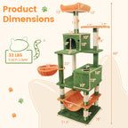 66 Inch Tall Cat Tree Multi-Level Cat Tower with 2 Condos Sisal Scratching Posts