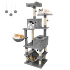 66 Inch Tall Cat Tree Multi-Level Cat Tower with 2 Condos Sisal Scratching Posts