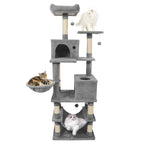 66 Inch Tall Cat Tree Multi-Level Cat Tower with 2 Condos Sisal Scratching Posts