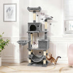 66 Inch Tall Cat Tree Multi-Level Cat Tower with 2 Condos Sisal Scratching Posts