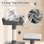 66 Inch Tall Cat Tree Multi-Level Cat Tower with 2 Condos Sisal Scratching Posts