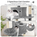 66 Inch Tall Cat Tree Multi-Level Cat Tower with 2 Condos Sisal Scratching Posts