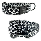 Boop Town Matching Dog Collar and Leash Set - Soft Cotton & Heavy Duty Nylon Core - Quick Release Metal Buckle - Aesthetic Adjustable Pet Accessories - Reduces Hair Matting - XS Small Medium Large XL Dogs