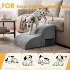 Foam Dog Stairs for Small Dogs & Cats Non Slip Pet Steps 2 Tier