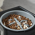Pet Adjustable Elevated Stainless Steel Vertical Anti-choke Slow Food Dog Bowl