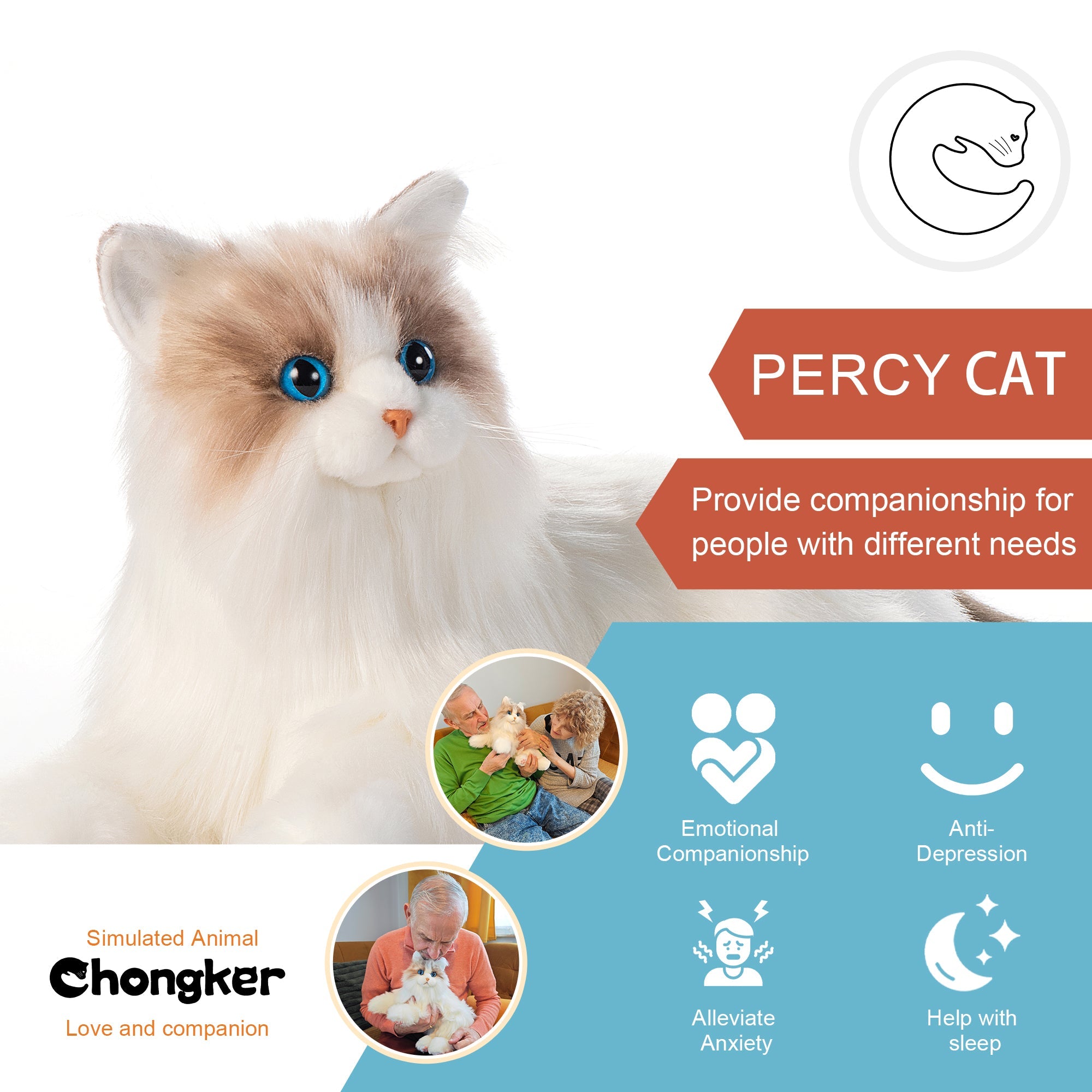 Percy Essential - Interactive Emotional Support Pet Weighted