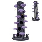 90.5 Inch Tall Multifunctional Cat Tree with Private Condos for Indoor Cats-Brown