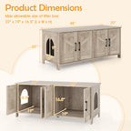Cat Litter Box Enclosure for 2 Cats Modern Kitty Litter Box Furniture Hidden