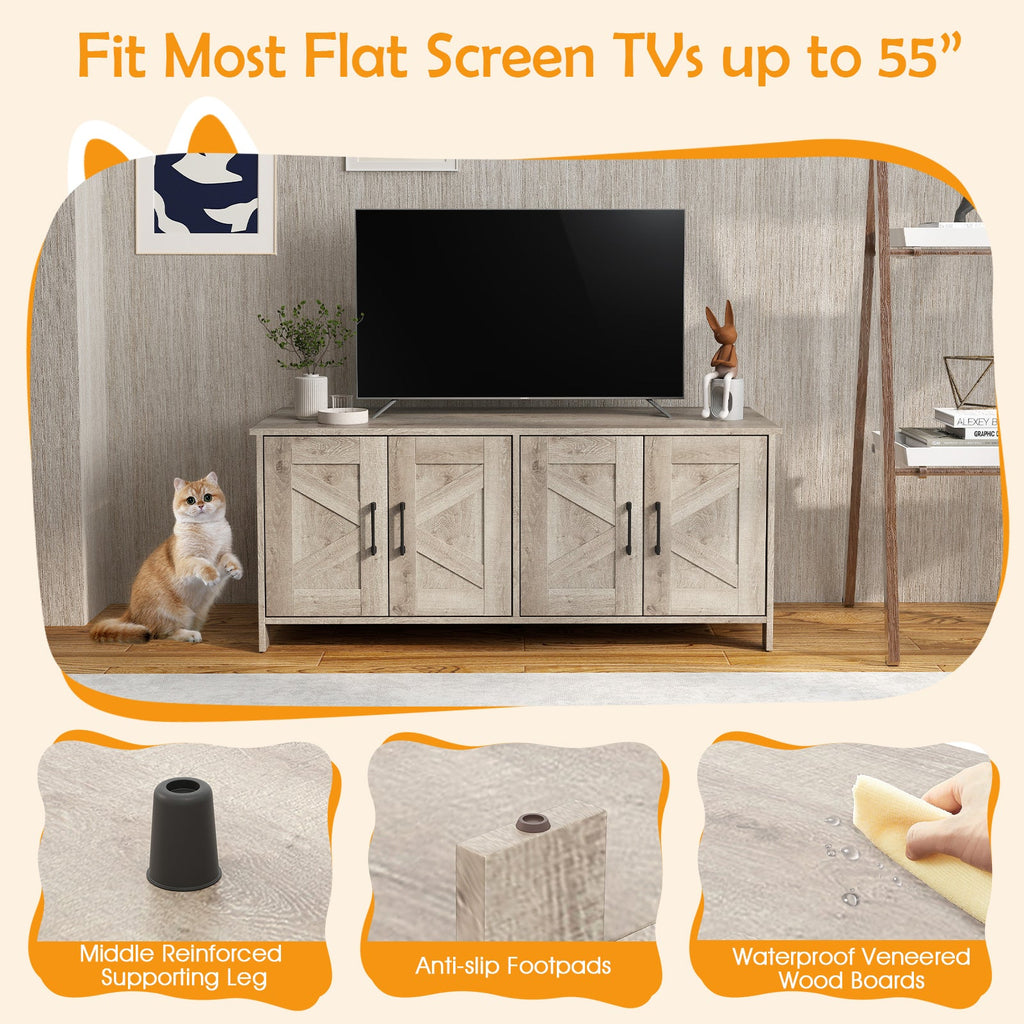 Cat Litter Box Enclosure for 2 Cats Modern Kitty Litter Box Furniture Hidden