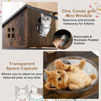 Cat Tree with Litter Box Enclosure Industrial Cat Tower Multi-level Cat Condo Furniture for Indoor Cats-Rustic Brown