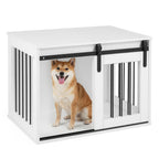 Dog Crate Furniture Heavy Duty Dog Kennel with Sliding Barn Door
