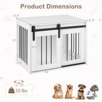 Dog Crate Furniture Heavy Duty Dog Kennel with Sliding Barn Door