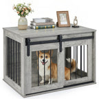 Dog Crate Furniture Heavy Duty Dog Kennel with Sliding Barn Door