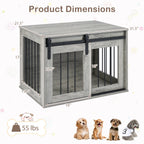Dog Crate Furniture Heavy Duty Dog Kennel with Sliding Barn Door