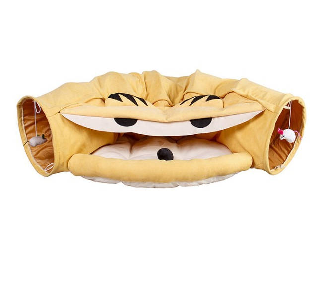 Collapsible Removable Cat Tunnel Tube With Cat Bed Set