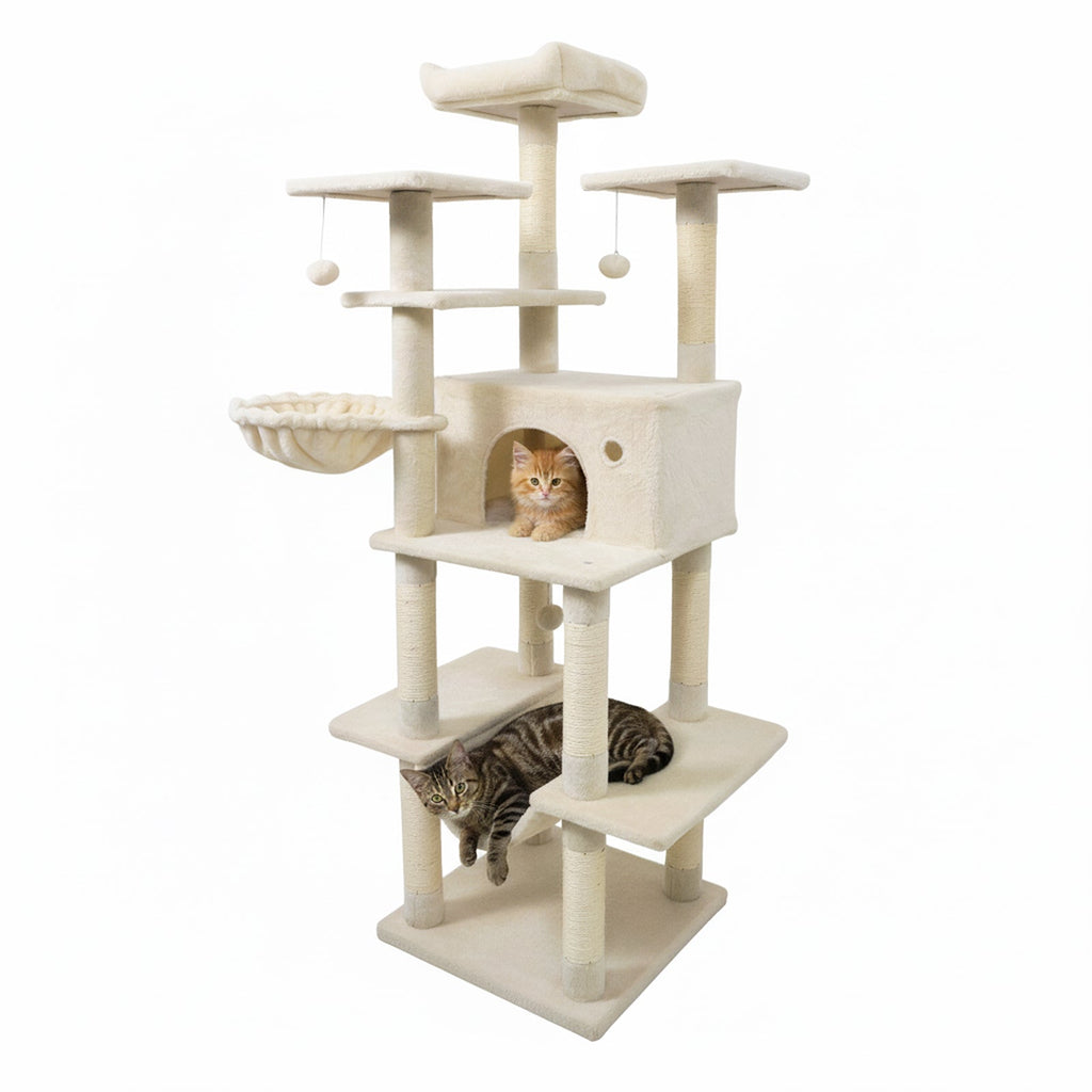 Large Cat Tree for Indoor Cats 63" Tall Cat Tower