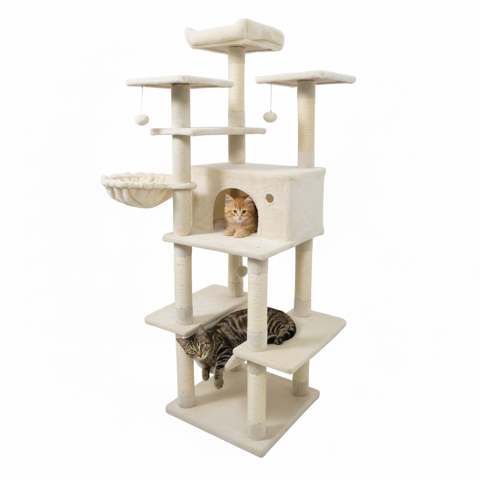 Large Cat Tree for Indoor Cats 63" Tall Cat Tower