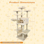 Large Cat Tree for Indoor Cats 63" Tall Cat Tower