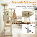Large Cat Tree for Indoor Cats 63" Tall Cat Tower