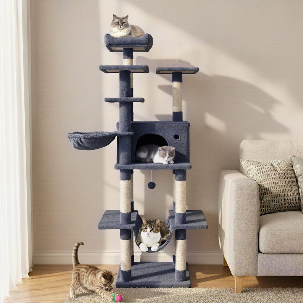 Large Cat Tree for Indoor Cats 63" Tall Cat Tower