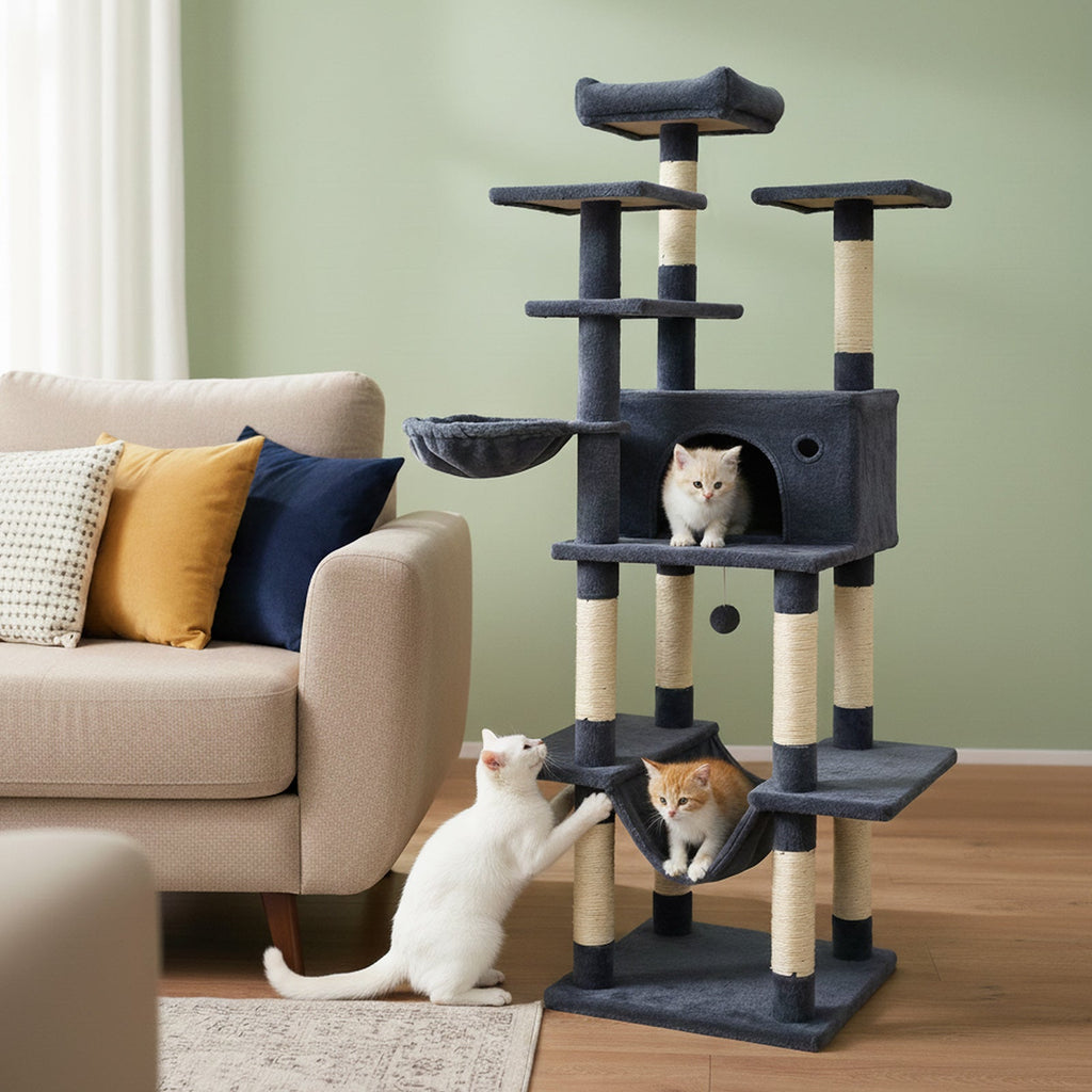 Large Cat Tree for Indoor Cats 63" Tall Cat Tower