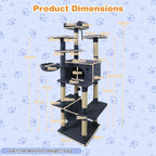 Large Cat Tree for Indoor Cats 63" Tall Cat Tower