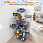 Large Cat Tree for Indoor Cats 63" Tall Cat Tower