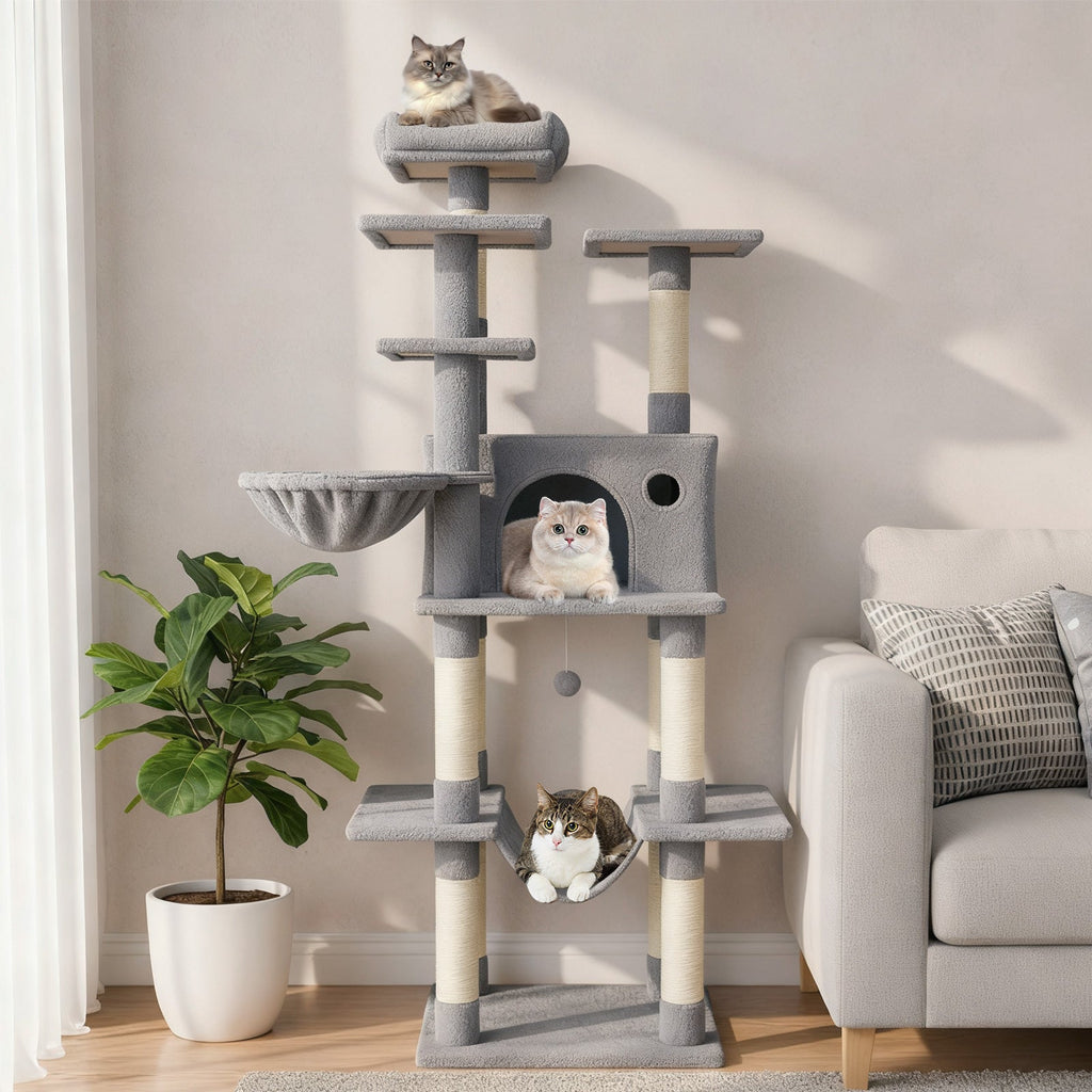 Large Cat Tree for Indoor Cats 63" Tall Cat Tower