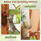 90.5 Inch Tall Multifunctional Cat Tree with Private Condos for Indoor Cats-Brown