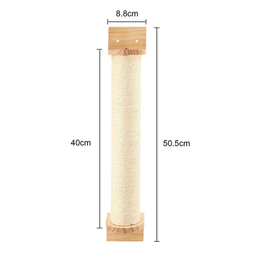 1 Piece Cat Wall Mounted Shelf Furniture Wooden Cat Bed and Scratcher Post with Climbing Ladder Steps for Kitten Play and Rest