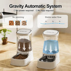 Automatic Pet Feeder And Water Dispenser Set Stainless Steel Bowls